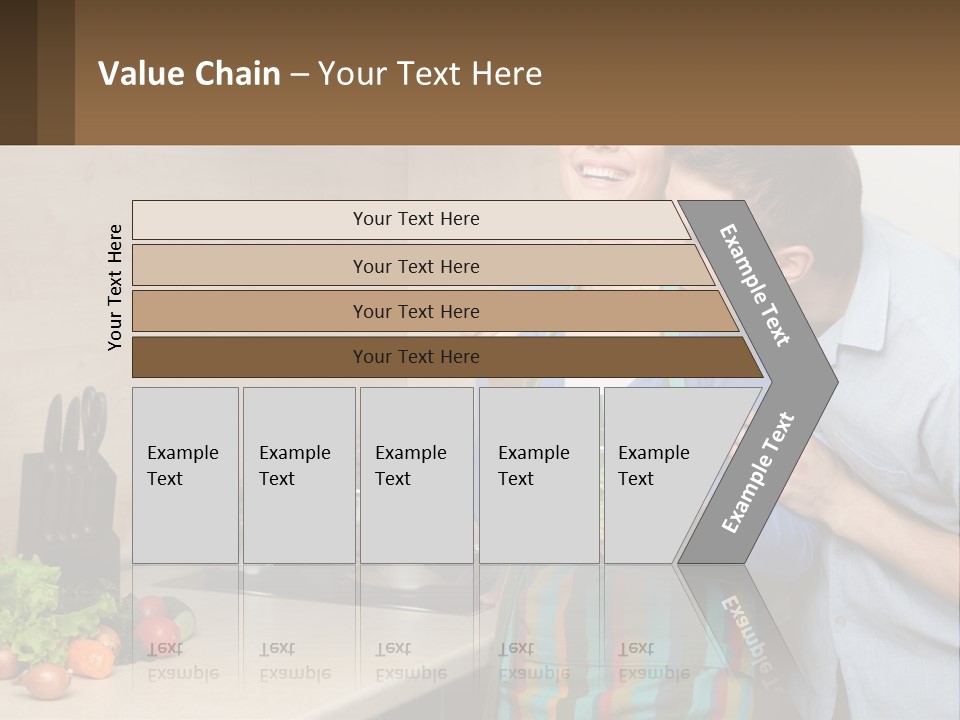 A Man And Woman Preparing Food In A Kitchen PowerPoint Template