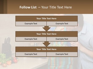 A Man And Woman Preparing Food In A Kitchen PowerPoint Template