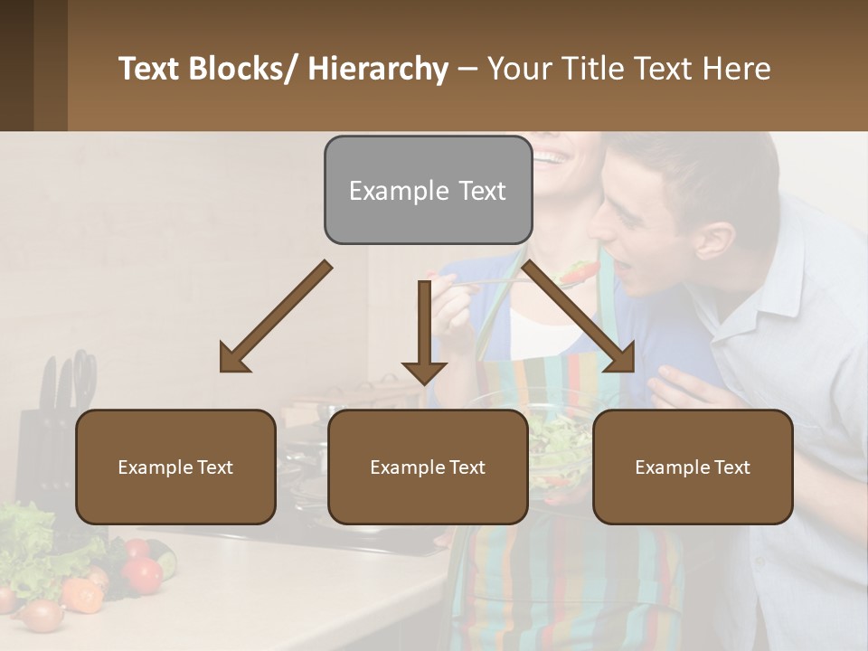 A Man And Woman Preparing Food In A Kitchen PowerPoint Template