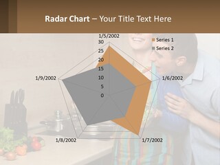 A Man And Woman Preparing Food In A Kitchen PowerPoint Template