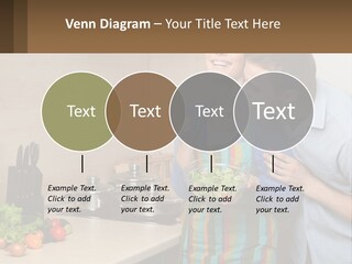 A Man And Woman Preparing Food In A Kitchen PowerPoint Template