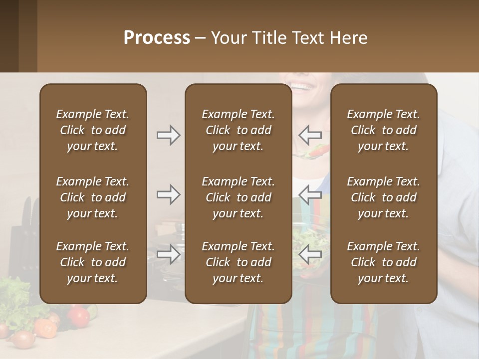 A Man And Woman Preparing Food In A Kitchen PowerPoint Template