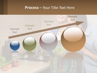 A Man And Woman Preparing Food In A Kitchen PowerPoint Template