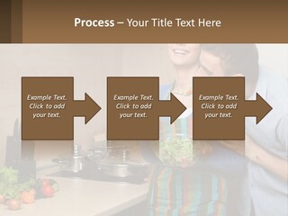 A Man And Woman Preparing Food In A Kitchen PowerPoint Template