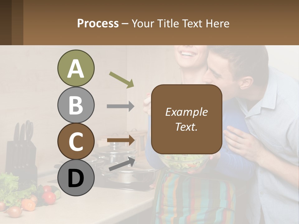 A Man And Woman Preparing Food In A Kitchen PowerPoint Template