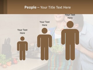 A Man And Woman Preparing Food In A Kitchen PowerPoint Template