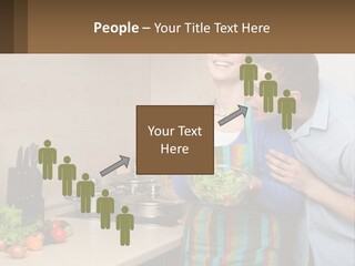 A Man And Woman Preparing Food In A Kitchen PowerPoint Template