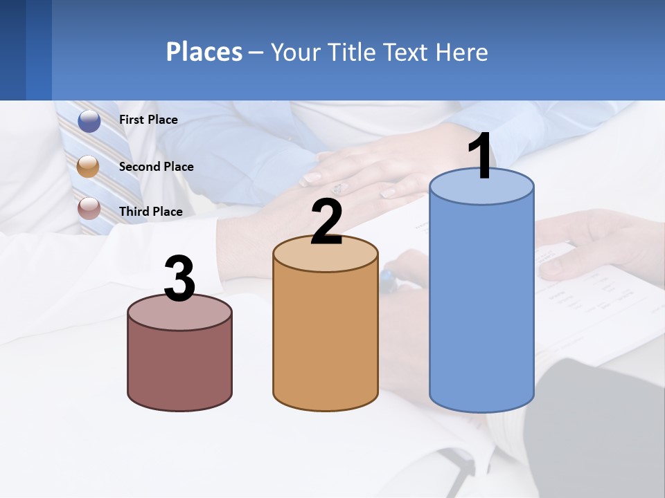 A Group Of People Sitting Around A Table With Papers PowerPoint Template