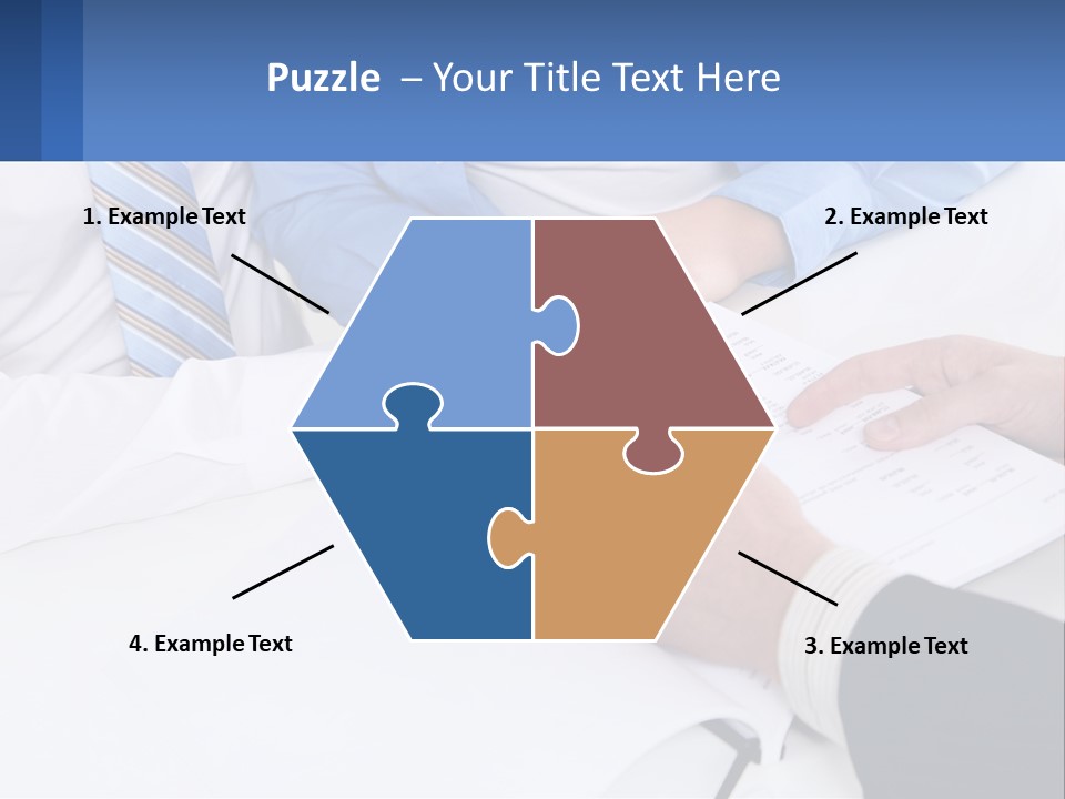A Group Of People Sitting Around A Table With Papers PowerPoint Template