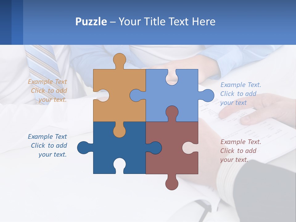 A Group Of People Sitting Around A Table With Papers PowerPoint Template