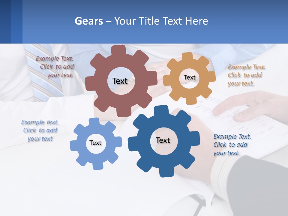 A Group Of People Sitting Around A Table With Papers PowerPoint Template