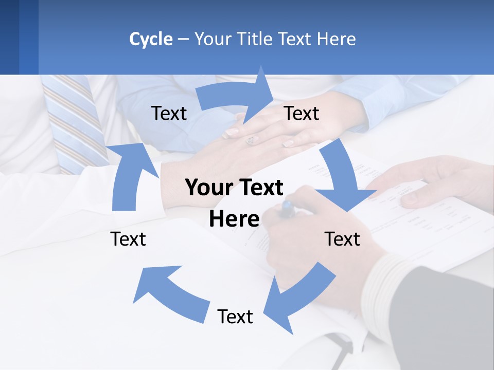 A Group Of People Sitting Around A Table With Papers PowerPoint Template