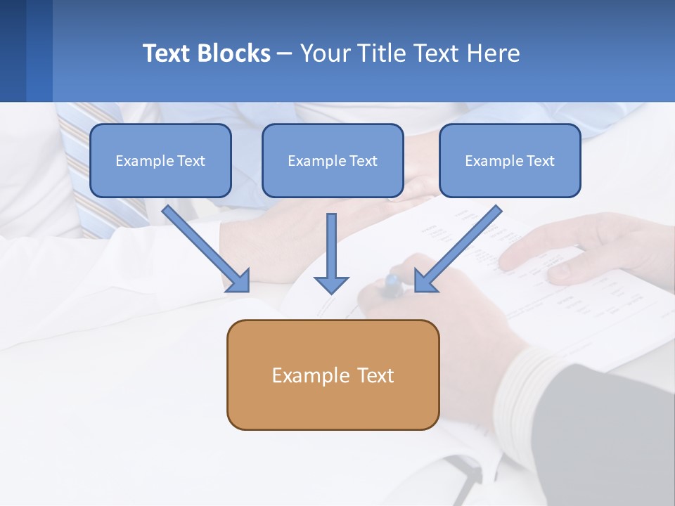A Group Of People Sitting Around A Table With Papers PowerPoint Template
