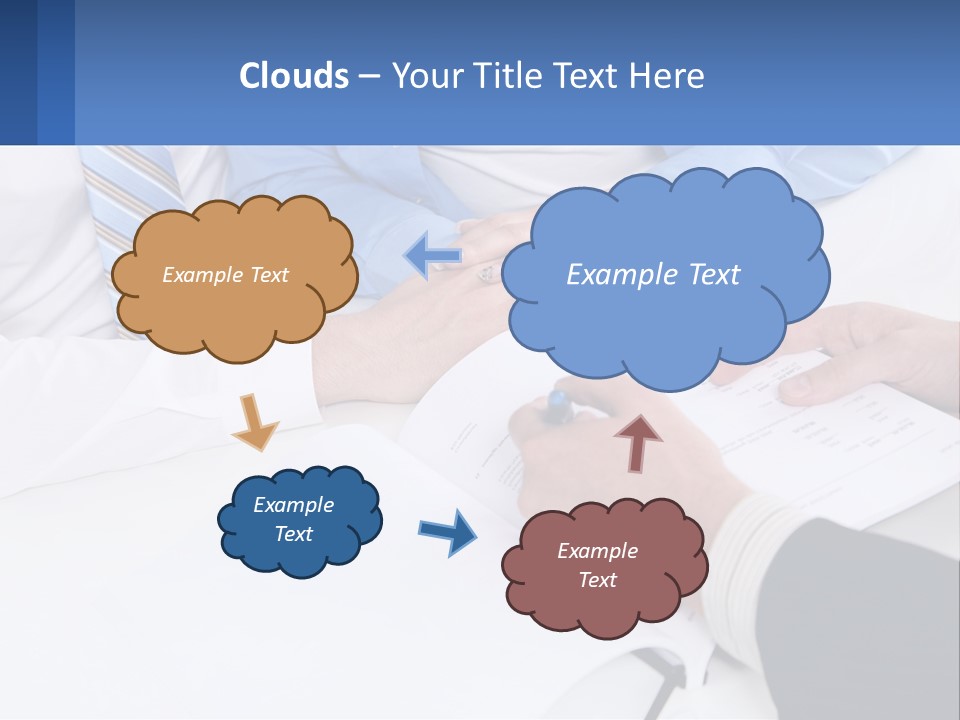 A Group Of People Sitting Around A Table With Papers PowerPoint Template