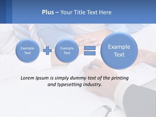 A Group Of People Sitting Around A Table With Papers PowerPoint Template