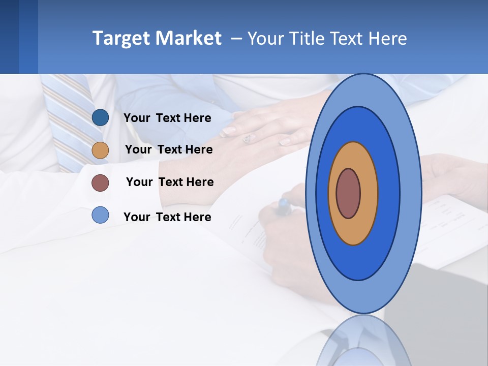 A Group Of People Sitting Around A Table With Papers PowerPoint Template