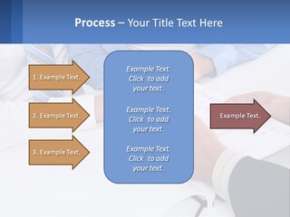 A Group Of People Sitting Around A Table With Papers PowerPoint Template