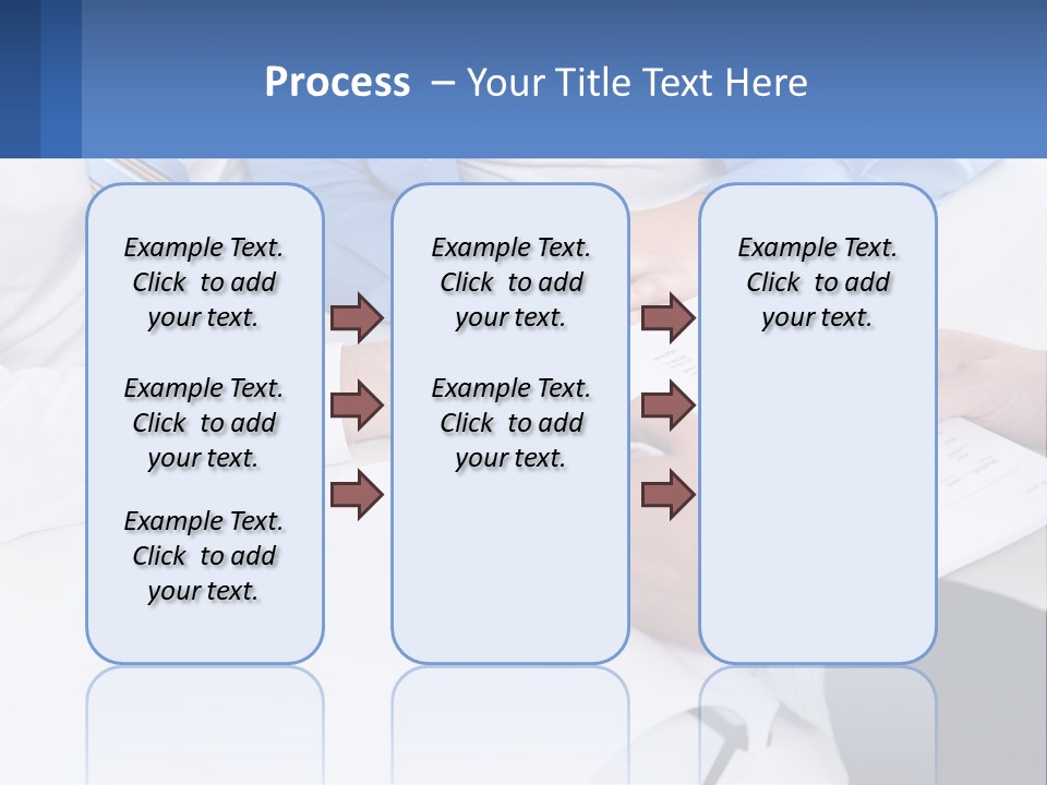 A Group Of People Sitting Around A Table With Papers PowerPoint Template