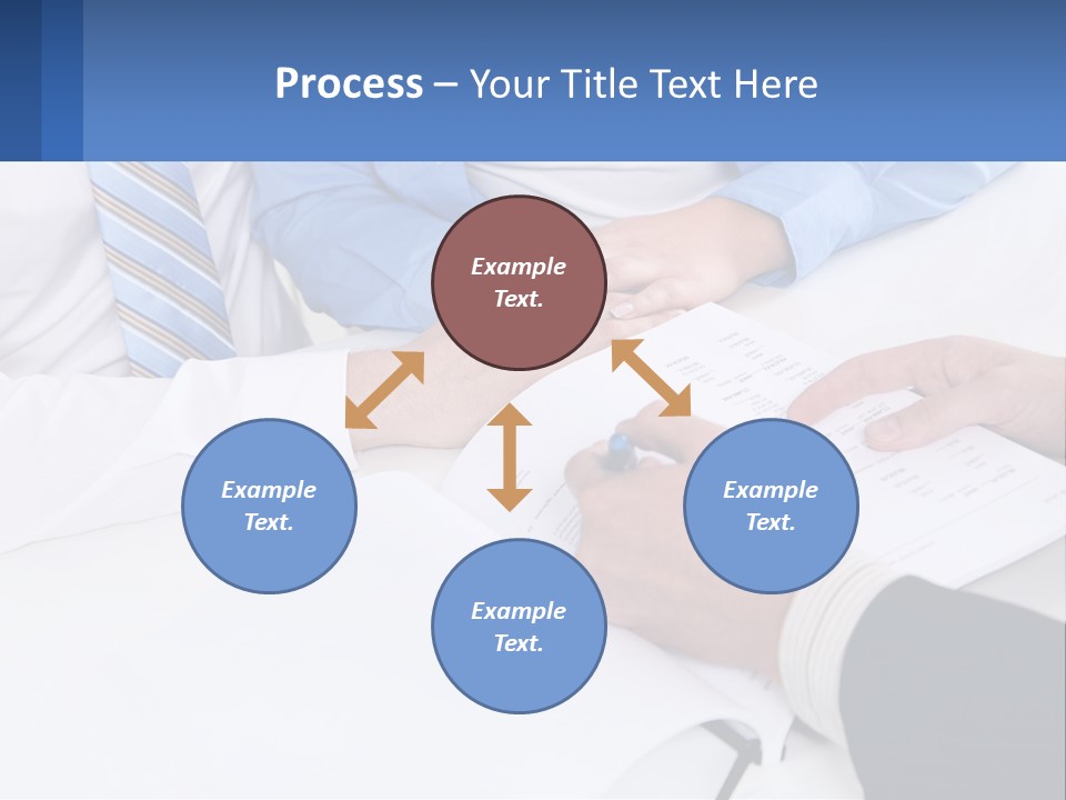 A Group Of People Sitting Around A Table With Papers PowerPoint Template