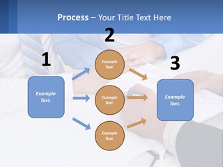 A Group Of People Sitting Around A Table With Papers PowerPoint Template