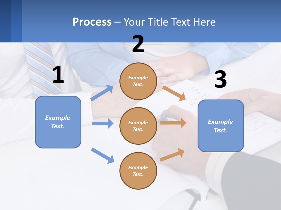 A Group Of People Sitting Around A Table With Papers PowerPoint Template