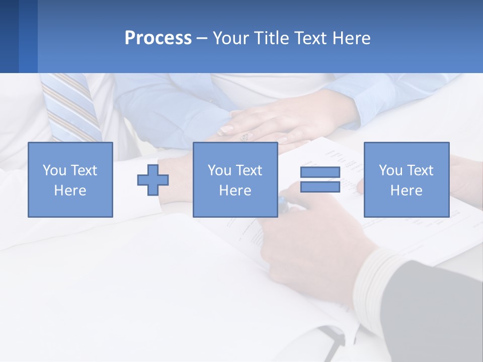A Group Of People Sitting Around A Table With Papers PowerPoint Template