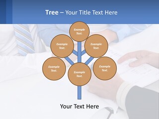 A Group Of People Sitting Around A Table With Papers PowerPoint Template