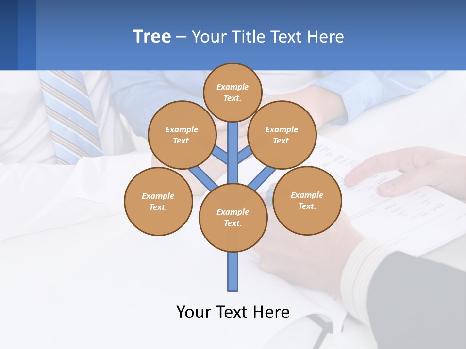 A Group Of People Sitting Around A Table With Papers PowerPoint Template