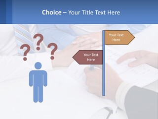 A Group Of People Sitting Around A Table With Papers PowerPoint Template