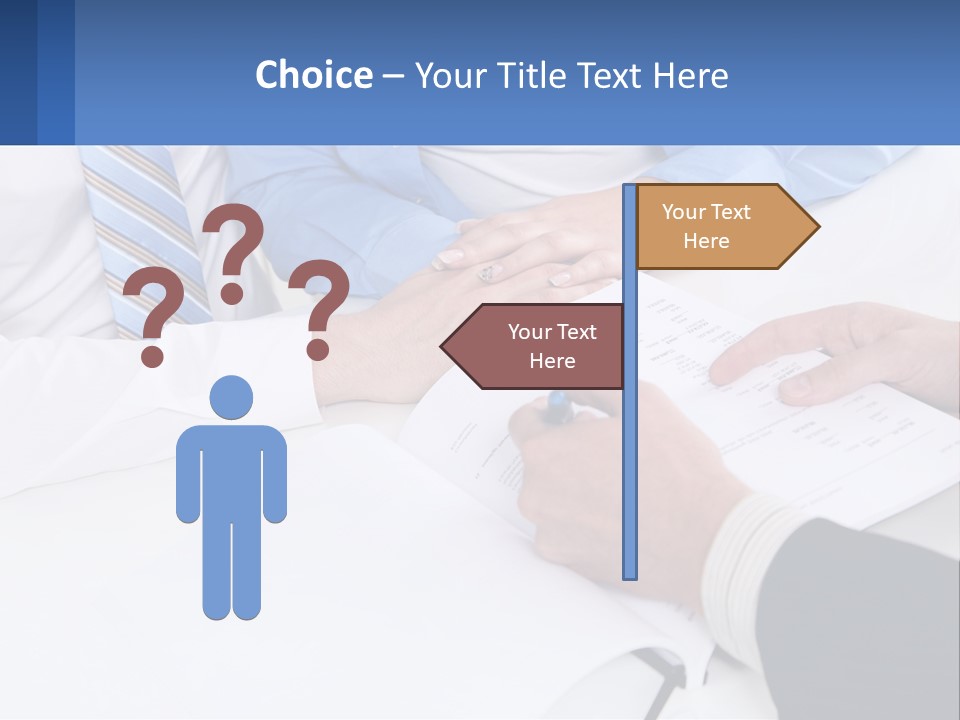 A Group Of People Sitting Around A Table With Papers PowerPoint Template