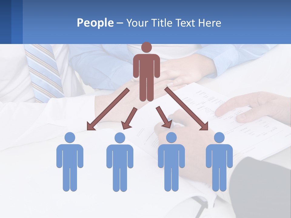 A Group Of People Sitting Around A Table With Papers PowerPoint Template