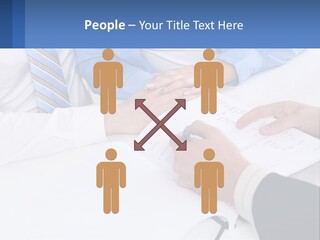 A Group Of People Sitting Around A Table With Papers PowerPoint Template