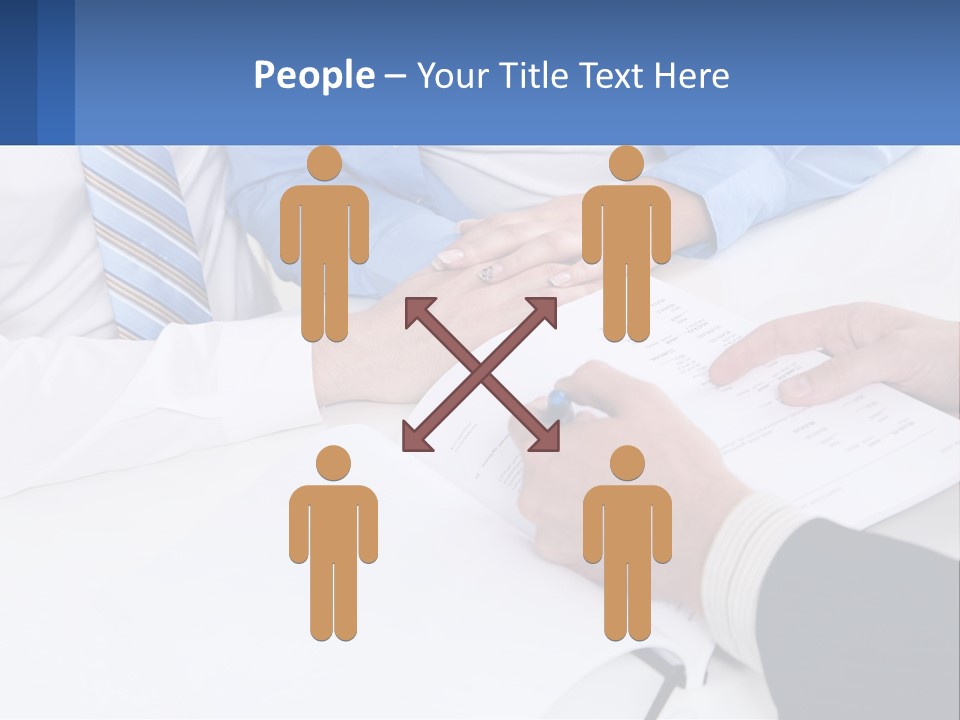A Group Of People Sitting Around A Table With Papers PowerPoint Template