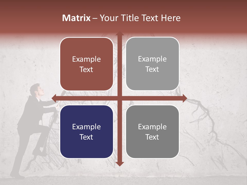 A Man In A Suit Climbing Up A Mountain With A Ladder PowerPoint Template