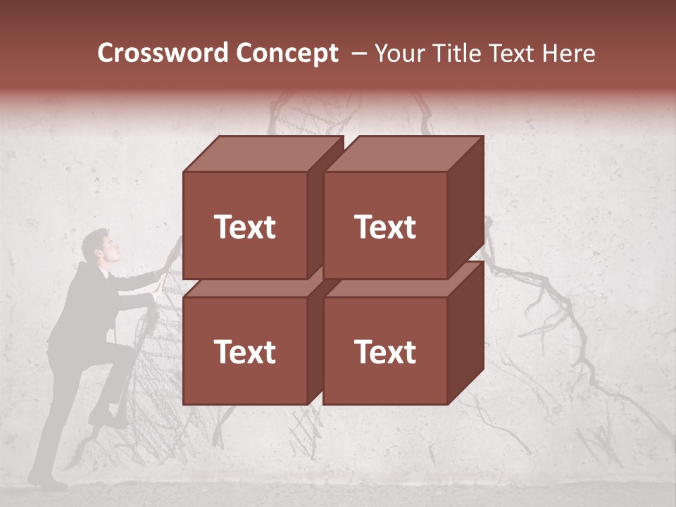 A Man In A Suit Climbing Up A Mountain With A Ladder PowerPoint Template