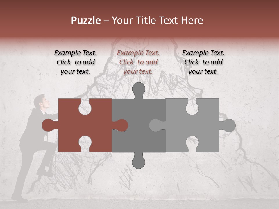 A Man In A Suit Climbing Up A Mountain With A Ladder PowerPoint Template