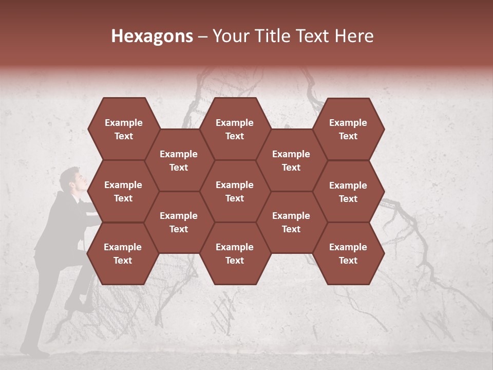 A Man In A Suit Climbing Up A Mountain With A Ladder PowerPoint Template