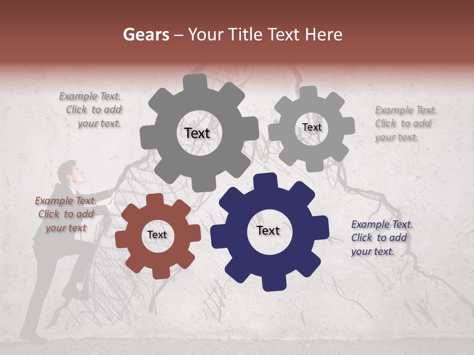 A Man In A Suit Climbing Up A Mountain With A Ladder PowerPoint Template