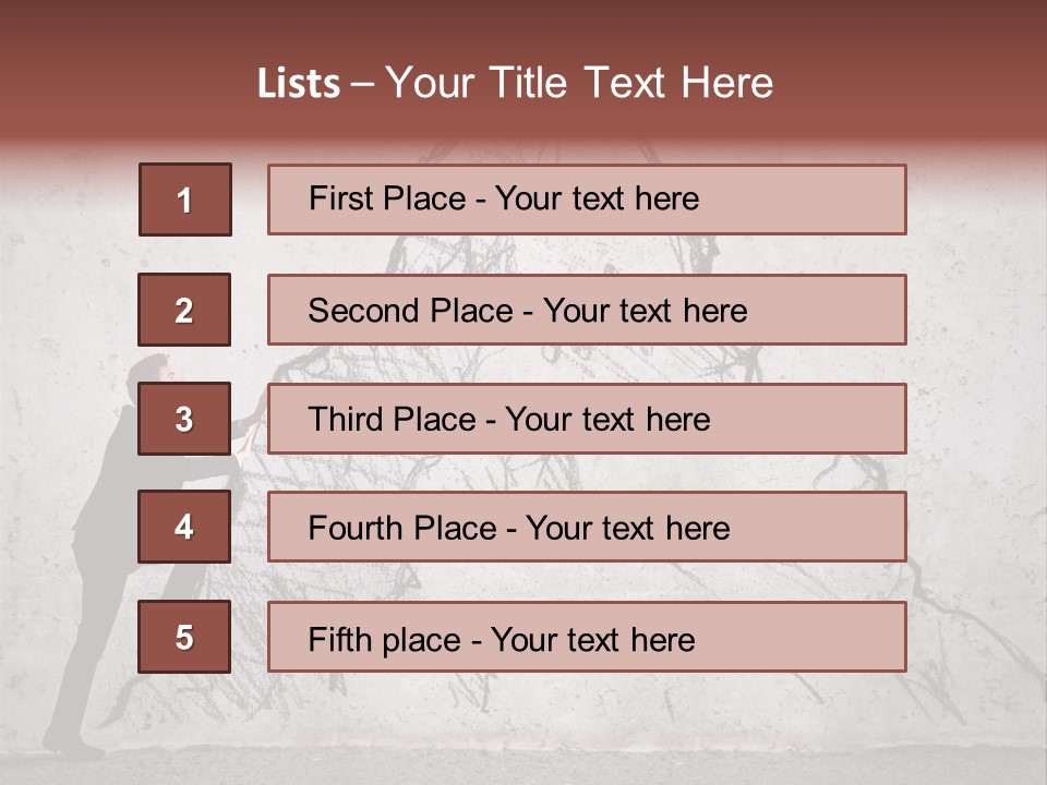 A Man In A Suit Climbing Up A Mountain With A Ladder PowerPoint Template