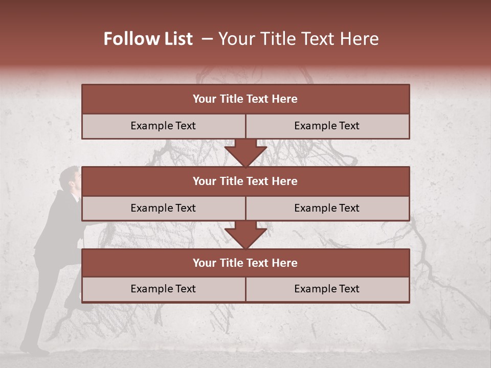 A Man In A Suit Climbing Up A Mountain With A Ladder PowerPoint Template
