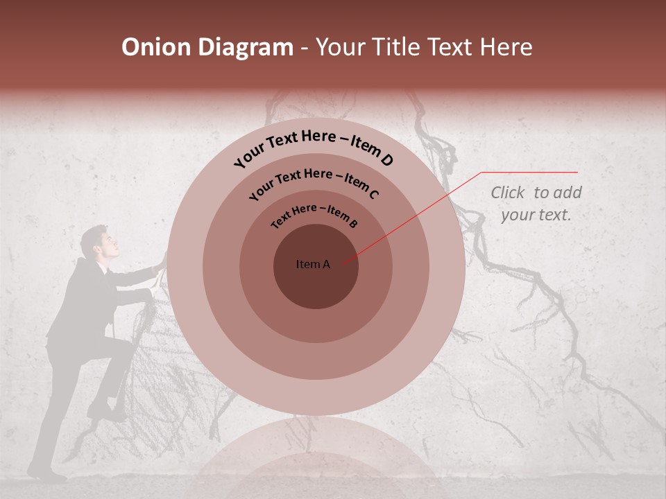 A Man In A Suit Climbing Up A Mountain With A Ladder PowerPoint Template