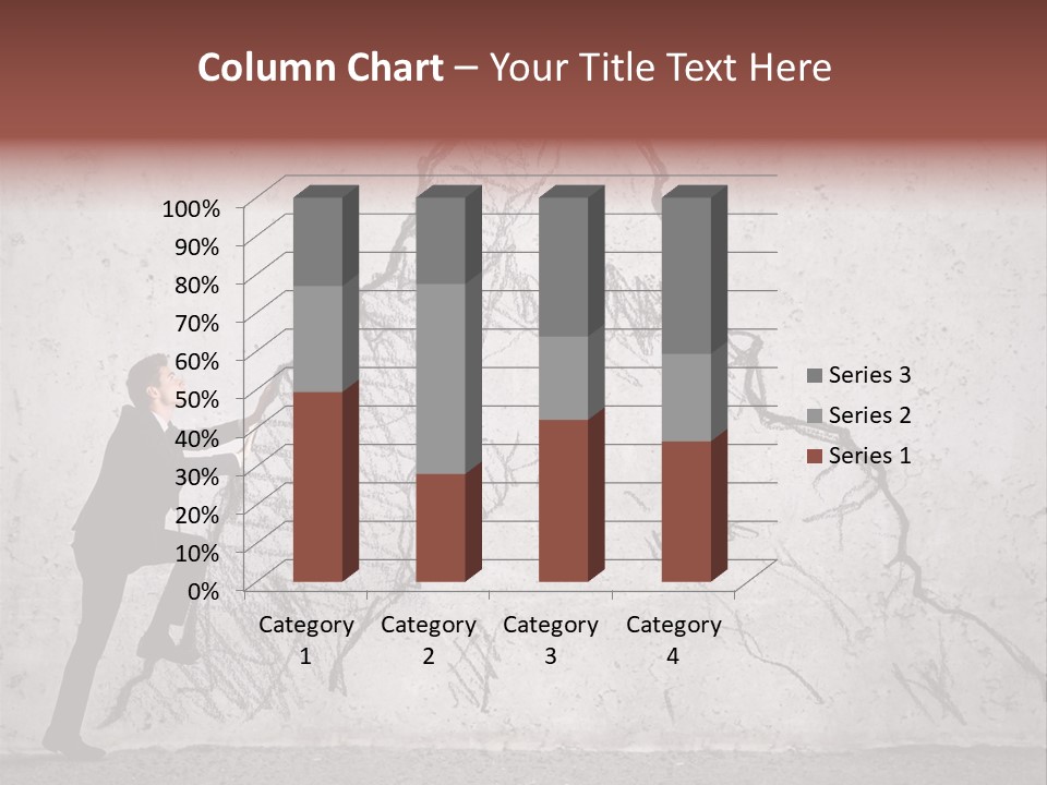 A Man In A Suit Climbing Up A Mountain With A Ladder PowerPoint Template