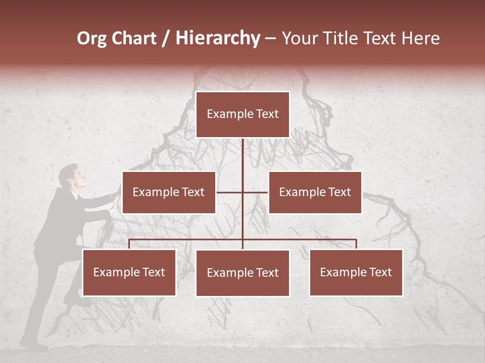 A Man In A Suit Climbing Up A Mountain With A Ladder PowerPoint Template