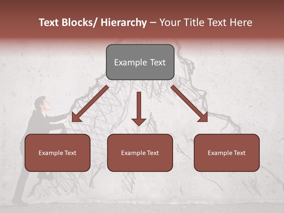A Man In A Suit Climbing Up A Mountain With A Ladder PowerPoint Template