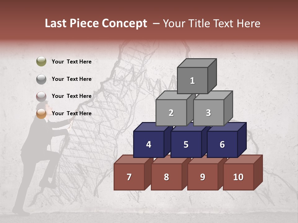 A Man In A Suit Climbing Up A Mountain With A Ladder PowerPoint Template