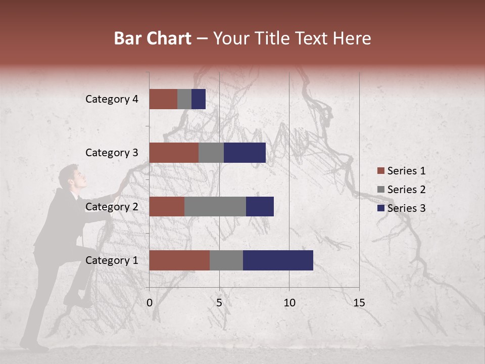 A Man In A Suit Climbing Up A Mountain With A Ladder PowerPoint Template