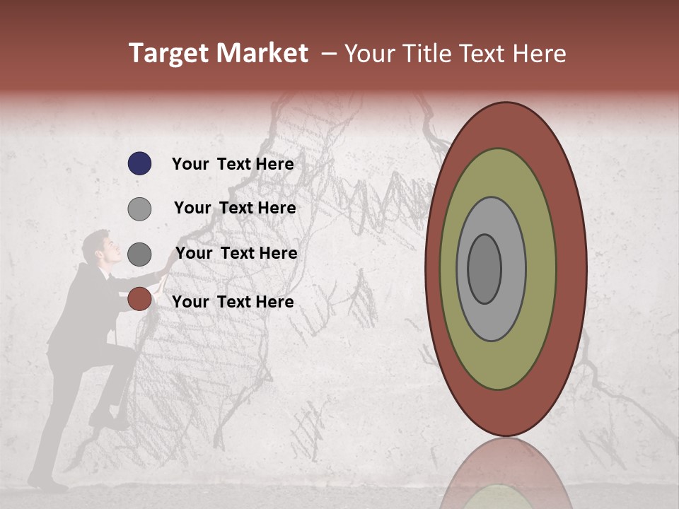 A Man In A Suit Climbing Up A Mountain With A Ladder PowerPoint Template