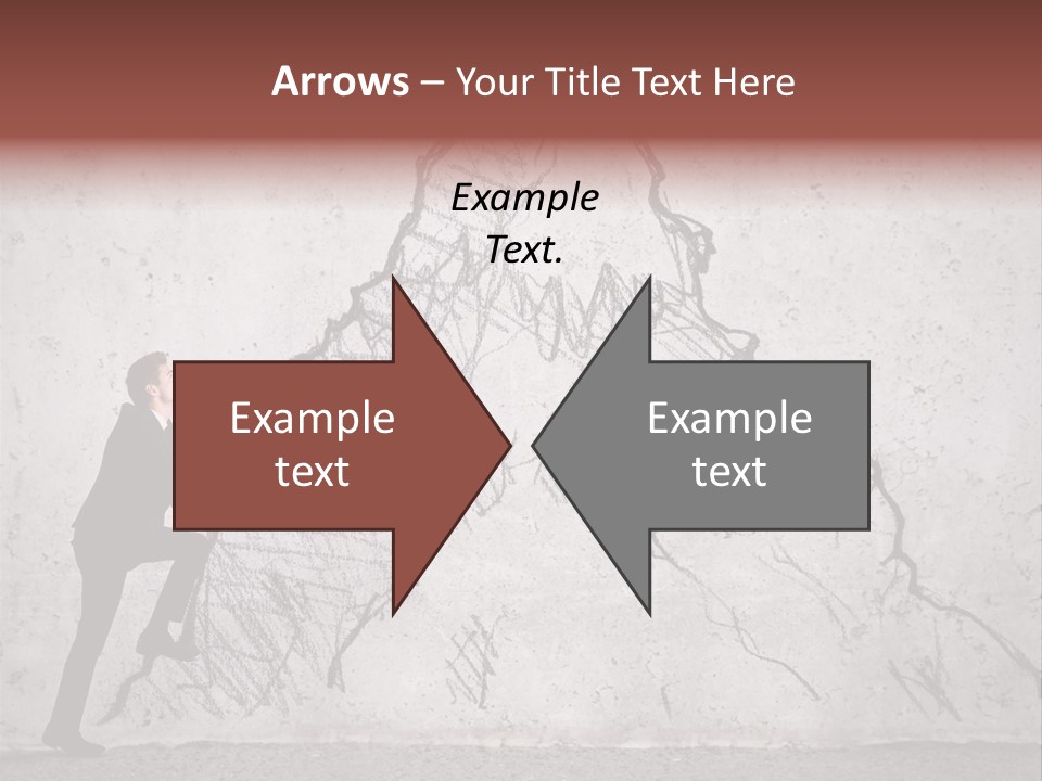 A Man In A Suit Climbing Up A Mountain With A Ladder PowerPoint Template
