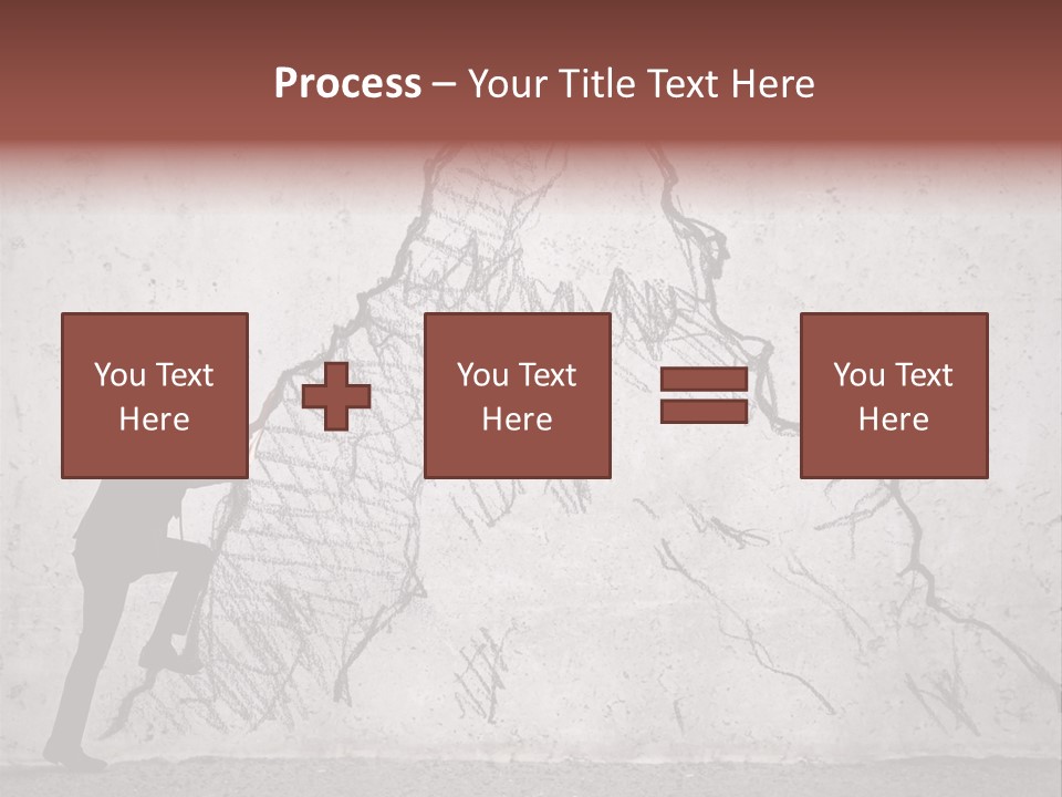 A Man In A Suit Climbing Up A Mountain With A Ladder PowerPoint Template