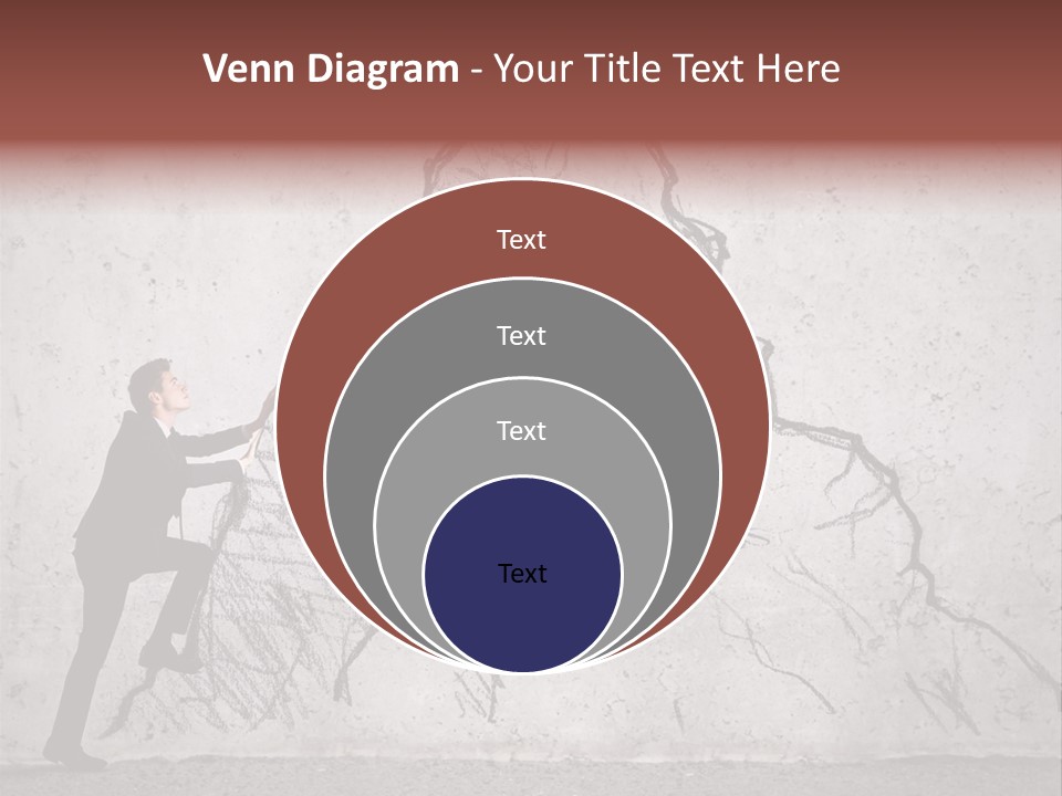 A Man In A Suit Climbing Up A Mountain With A Ladder PowerPoint Template